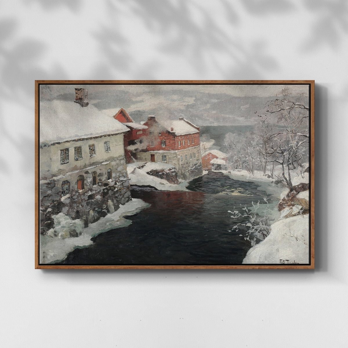 Vintage Landscape-CCLXXXIV By Wexford Home Framed in Walnut Wood Gallery Wrapped Canvas 25 in. x 37 in.