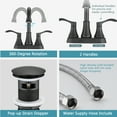 thumbnail image 3 of CoSoTower 4 Inches Centerset Bathroom Faucet 360° Swivel Spout, with Pop Up Drain - Matte Black, 3 of 6