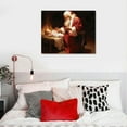 thumbnail image 4 of Nawypu First Christmas Santa Claus Praying To Baby Jesus Nativity Poster Print Fine Art, 4 of 4