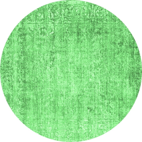 Ahgly Company Indoor Round Persian Emerald Green Traditional Area Rugs, 7' Round