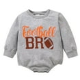 thumbnail image 1 of Felwors Infant Boys Girls Long Sleeve Letter Rugby Print Romper Bodysuit For Children Clothes, 1 of 4