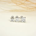 thumbnail image 3 of 3 Pairs Surgical Stainless Steel Screw Back Stud Earrings, Heart Square Princess Cut Horse Eye Teardrop Triangle Cubic Zirconia Stud Earrings Set, 3 of 7