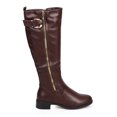 thumbnail image 2 of Women Leatherette Knee High Buckle Zip Riding Boot DA98, 2 of 5
