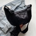 thumbnail image 3 of Bolso Hobo Acolchado Bolso Bandolera Algodón Bolso Bandolera Crescent para Mujer (negro), 3 of 9