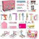 thumbnail image 1 of Girl Toy Tool Set Pretend Play Construction Tool Accessories Tool Toys With Hat Tool Box Tape Measure Toy Electric Drill Hammer, 1 of 2