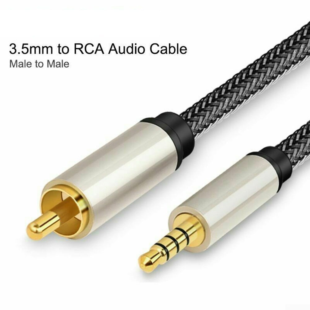 20M 60FT 3.5mm Stereo Audio Plug to 2 RCA Cable NEW Male to male Gold plated 