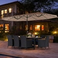 thumbnail image 2 of Gymax 11 PCS Patio Dining Set w/ 15ft Double-Sided Patio Umbrella (Base Included) Coffee, 2 of 6