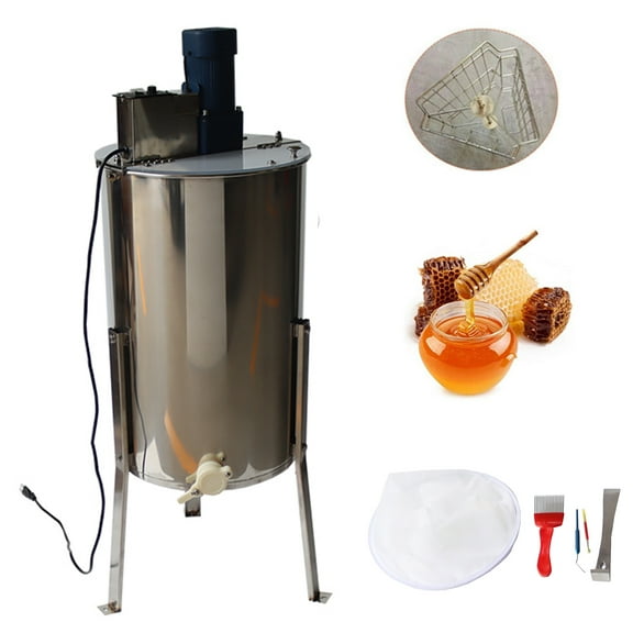 INTBUYING Electric Honey Extractor Separator Stainless Steel with Beekeeping Tool 3 Frame