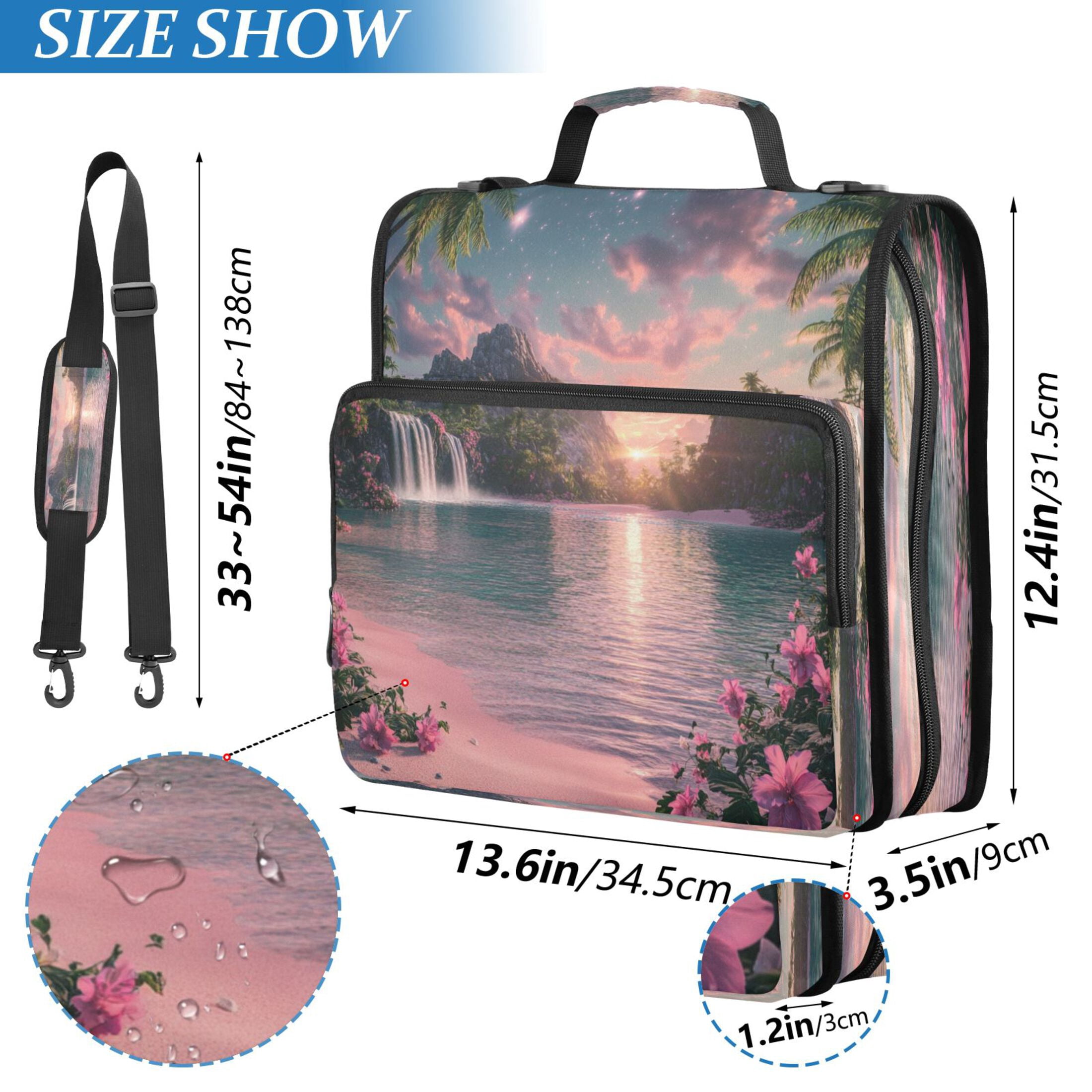 YAZAOO Zipper Binder trapper keeper Documents Organized Design Sunset Serenity Printed