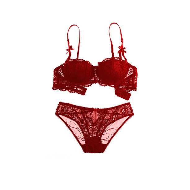 Conjunto de Sujetadores Sonducket Bralette de Encaje Vino Rojo 70A