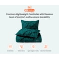 thumbnail image 3 of Twin Comforter Pinch Teal 300 GSM Plush Siliconized Microfiber Fill Duvet Insert Box Stiched Quilted Fluffy Soft 600 TC Egyptian Cotton Shell with Piping & Pillowcases, 3 of 8