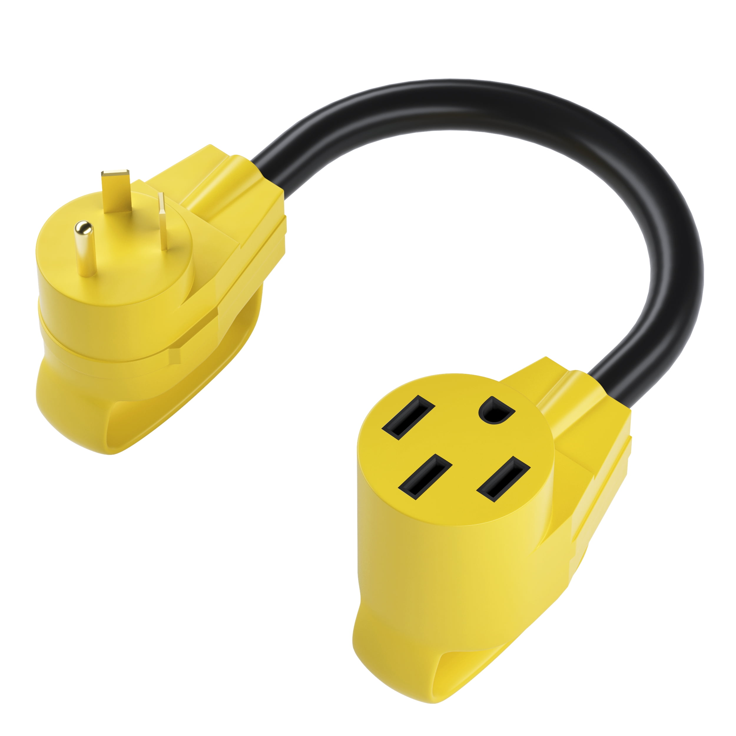 GearIT RV Dogbone Adapter | Newest Revised Version | 30AMP to 50AMP Heavy Duty RV Cord - 30 AMP Male (NEMA TT-30P) to 50 AMP Female (NEMA 14-50R) 18 inch, 1.5 Foot