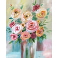 thumbnail image 2 of Nan 26x32 White Modern Wood Framed Museum Art Print Titled - Bright Bouquet, 2 of 4