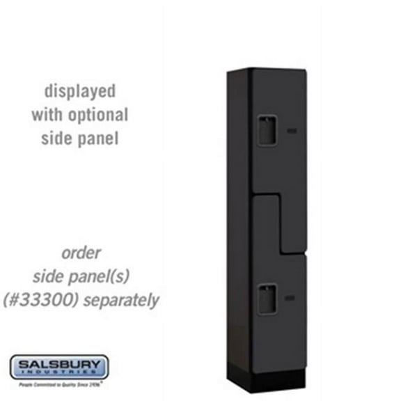 SalsburyIndustries 37155BLK Double Tier S Style 1 Wide 5 ft. X 15 in. Designer Wood Locker - Black