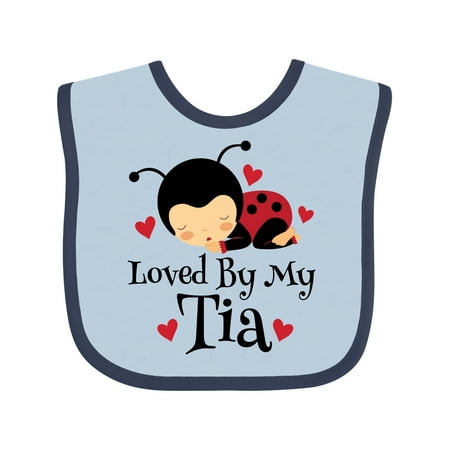 

Inktastic Tia Aunt Loves Me Ladybug Gift Baby Boy or Baby Girl Bib
