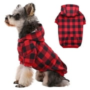 Kuoser Dog Hoodie , Classic Plaid Pet Clothes for Small Medium Dogs Cats