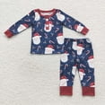 thumbnail image 2 of Ropa de dormir para bebé, Conjunto de camiseta de manga larga, pantalones, Papá Noel, ropa de noche, venta al por mayor, 2 of 2