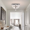 thumbnail image 2 of Warehouse of Tiffany IMC838A-3 16 in. Hudson Indoor 3-Light Iron Black & Gloss White Flush Mount Ceiling Light with Light Kit, 2 of 5
