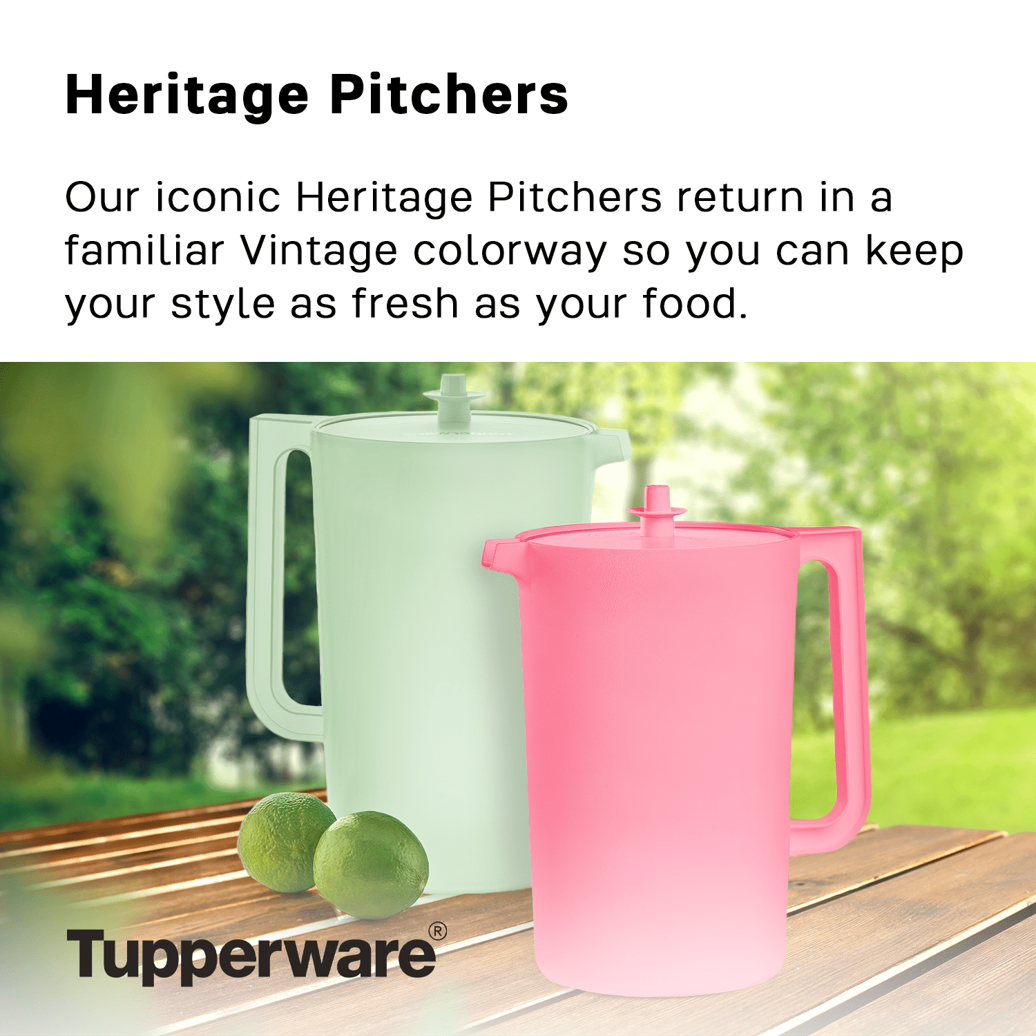 Tupperware Heritage 1 Gallon Plastic Pitcher with Lid, Pink