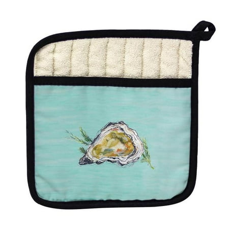 

Betsy Drake PT121C Oyster Shell Teal Pot Holder