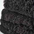 thumbnail image 3 of Sienna Super Fluffy Fleece Throw Shaggy Faux Fur Blanket Warm Reversible for Sofa Chair Bed - 60" x 80", Charcoal, 3 of 5