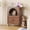 Walnut, variant on Dog Proof Cat Feeding Station with Scratching Post,Elevated Bowls (Walnut) | Fence Door with Latch Blocks Dogs.2 Stainless Steel Bowls + Lower Storage for Food.Ventilated Design.For Living Room.