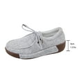 thumbnail image 6 of Msgweeeg Womens Sandals Comfortable Womens Flat Shoes Women's Fashionable Casual All-Season Loafers Solid Color Front Lace-Up Round Toe Flat Thick-Soled Shoes, 6 of 10