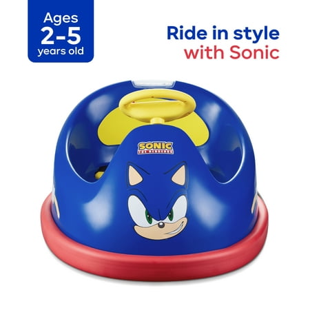 Sonic The Hedgehog 6V Bumper Car  Battery Powered Ride on Toy with Remote for Kids Ages 1.5+