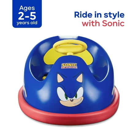 Sonic The Hedgehog 6V Bumper Car  Battery Powered Ride on Toy with Remote for Kids Ages 1.5+