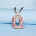 thumbnail image 3 of Baseball Initial A-Z Letter Pendant Necklace Cuban Chain Stainless Steel Jewelry, 3 of 7