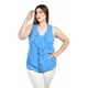 thumbnail image 1 of Blusa de chifon con escarolas Roman Fashion /Tallas Extras, 203 (Azul) azul 42, 1 of 5