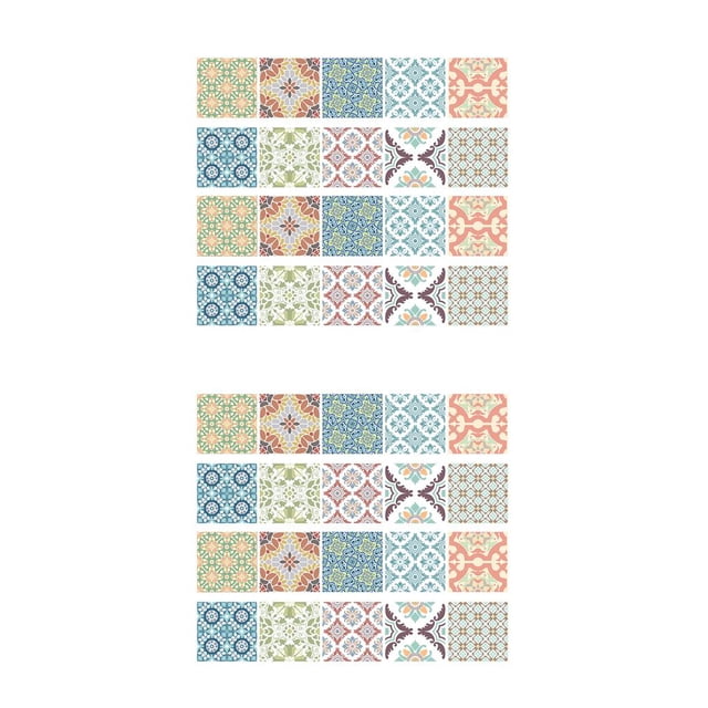 Ounissouiy 20 piezas mosaico azulejos de pared pegatinas cocina baño azulejo calcomanías #2 10x10cm Type4
