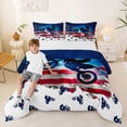 thumbnail image 2 of Castle Fairy Dirt Bike Queen Comforter Set 3pcs for Boys, American Flag Art Bedding Comforter Set for Bedroom, Red Blue,Navy Blue Reversible, 2 of 6