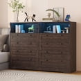 thumbnail image 1 of Commode de 55 Pouces à 8 Tiroirs avec Lumières DEL et Station de Recharge, Grande Armoire de Rangement pour Chambre, 1 of 1