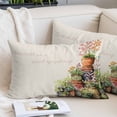 thumbnail image 2 of Spring Flowers Throw Pillow Covers, Botanical Blossom Floral Pot Plants Soft Breathable Pillow Cases with Invisible Zipper for Sleeping, Toddler Pillowcases for Couch Bed Sofa Chair 12x20 Inches, 2 of 9
