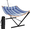A-blue Stripe, variant on Double Portable Hammock with Stand, 2 Person Hammock with Curved Spreader Bar, Balance Ropes Included, Dark Gray