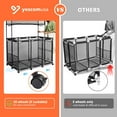 thumbnail image 4 of Yescom Metal Frame 10 Wheels Rolling Mesh Pool Storage Bin XL Double Decker with Noodle Holder, Black, 4 of 9