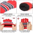 thumbnail image 3 of Juego de guantes de bufanda 3 en 1 para niños, guantes de bufanda de chapea de punto térmico de lana gruesa de invierno, para niños y niñas de 3 a 6 años, paquetes de gorro, bufanda y guantes (rojo) Rojo Verde, 3 of 5