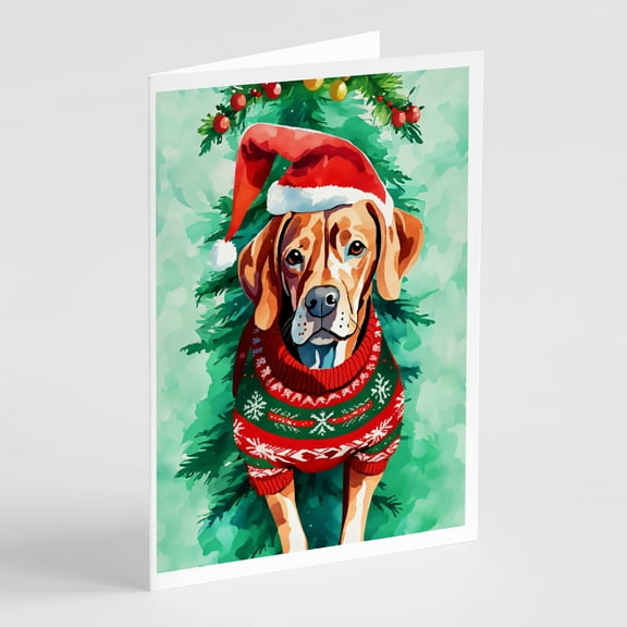 Vizsla Christmas Greeting Cards Pack of 8 7 in x 5 in