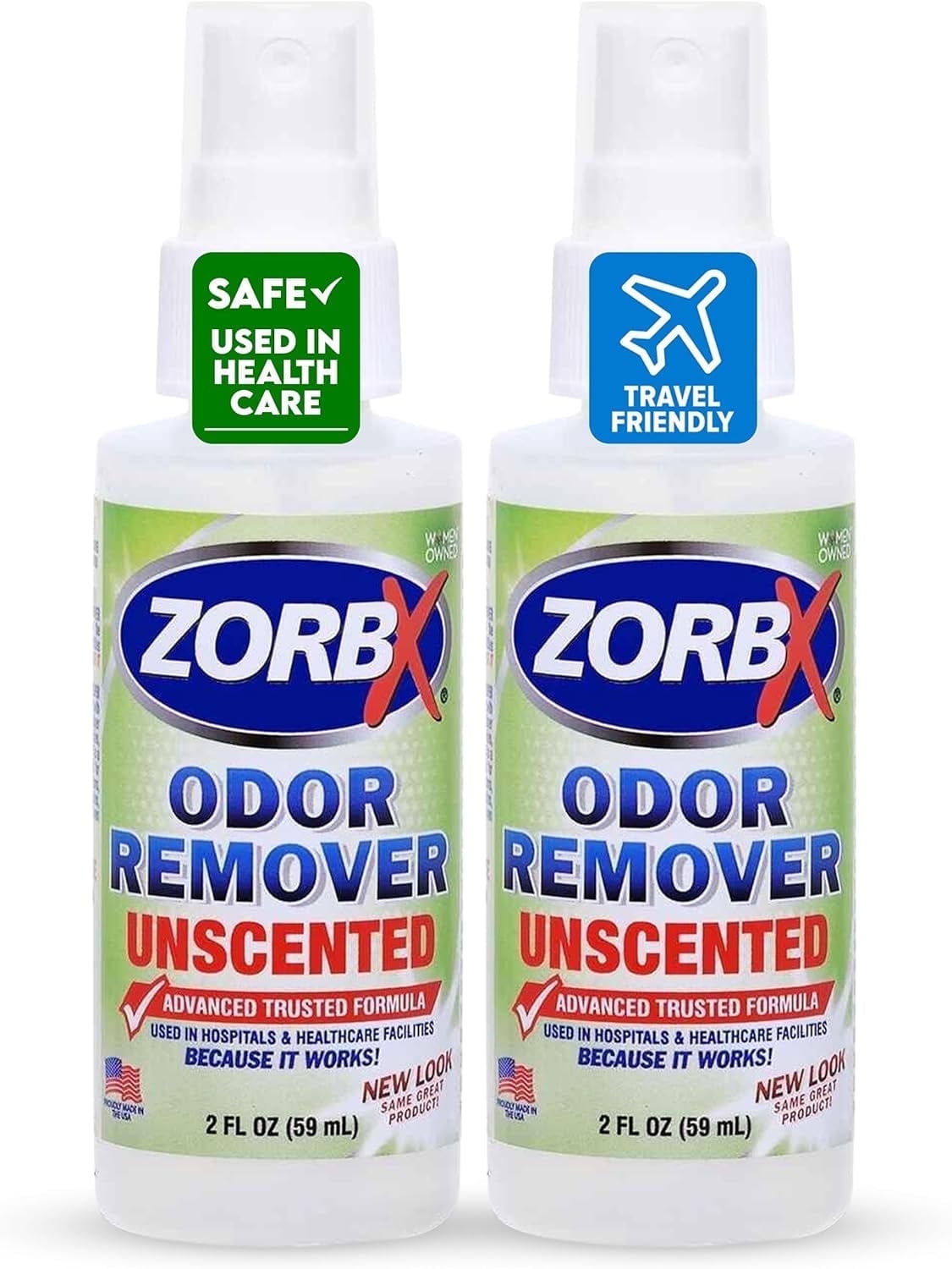 ZORBX Unscented Odor Eliminator Spray for Hospitals & Healthcare – Dog,  Cat, Car & Carpet Deodorizer (2 Fl oz – Pack of 2)