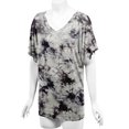 thumbnail image 5 of Made by Johnny Women's V-Neck Short Sleeve Tie Dye Drape Dolman Top XXL WHITE_BLACK, 5 of 6