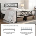 thumbnail image 4 of YYEAN Queen Size Metal Platform Bed Frame Mattress Foundation with Headboard and Footboard No Box Spring Needed Under Bed Storage Steel Slats Black, 4 of 10