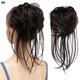thumbnail image 1 of Zhuge Moño desordenado, extensión de moño despeinado, banda elástica para el cabello, moño rizado, coletero para mujer, color negro natural, 1 of 3