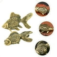 thumbnail image 2 of 2Pcs Chinese Fish Statue Figurine Brass Fish Statue Sculpture Desktop Ornament, 2 of 8