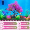thumbnail image 3 of Aquarium Plastic Plants Artificial Decorations Accessories, Small to Medium Fish Tank Fake Tree Plant Decor Ornaments (Pink), 3 of 10