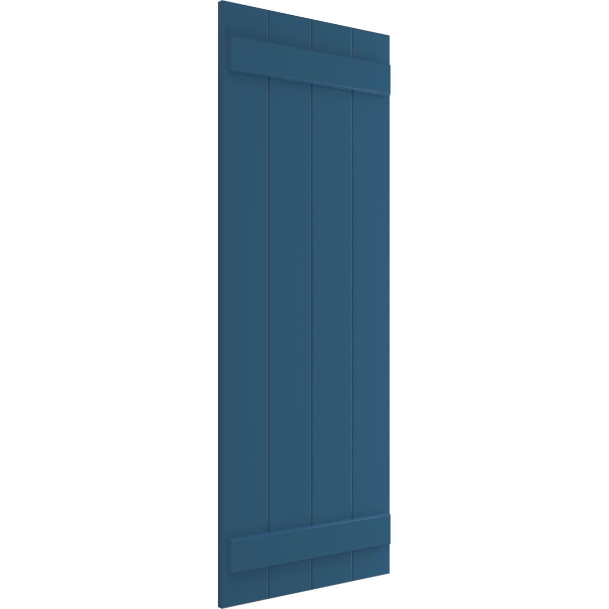 Ekena Millwork 21 1/2"W x 70"H True Fit PVC Four Board Joined Board-n-Batten Shutters, Sojourn Blue (Per Pair - Hardware Not Included)