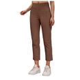 thumbnail image 4 of COMVALUE Pants for Women Stretch Cropped Summer Casual Capris Office Work Slacks Yoga Dress Pant Pants (Brown, XL), 4 of 9