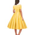 thumbnail image 4 of Dvprdro Robe de Bal pour Femme Invitée de Mariage Mode Vintage à Pois Imprimée Manches Courtes Ligne A Évasée Cocktail Fête Robe Midi, 4 of 5