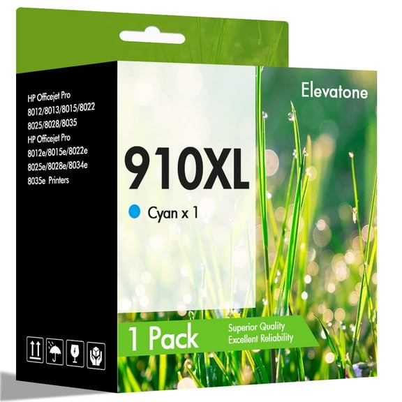 910 910XL Ink Cartridges Compatible for HP 910XL 910 Color Ink for OfficeJet Pro 8020 8025 8028 8035 8010 8022 8015 8018 Printer (1 Pack Cyan)