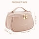 thumbnail image 4 of Bolsa de Maquillaje Única de PU de Cuero, Bolsa Cosmética de Viaje Impermeable, Estuche Cosmético de Viaje, Bolsa de Aseo con Cremallera Rosa, 4 of 7
